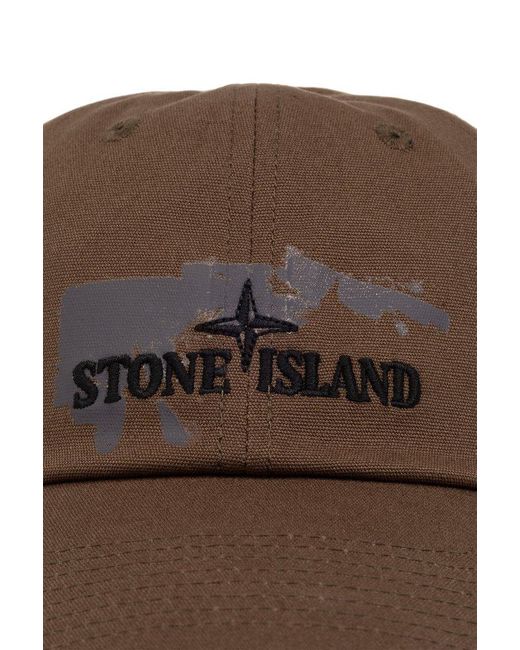 Stone Island Brown Baseball Cap, for men