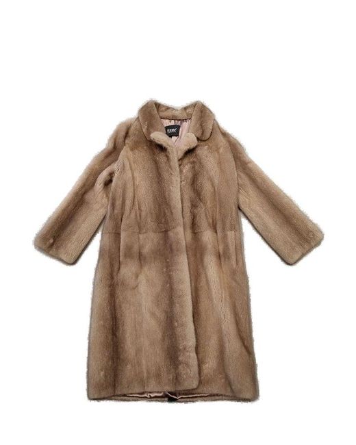 FRAME Long Shearling Coat in Brown | Lyst