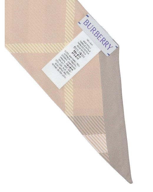 Burberry White Checked Pointed-tip Scarf