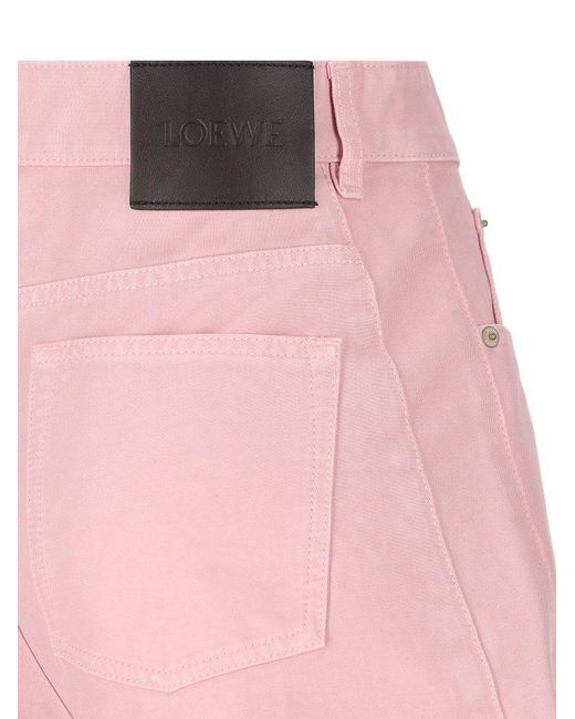 Loewe Barrel Wide-Leg Trousers in Pink | Lyst