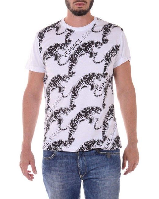 Versace Jeans Couture All-over T-shirt in White for Men |