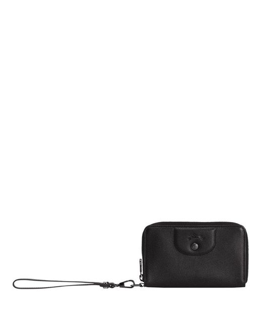 Longchamp Le Pliage Cuir Long Zipped Around Wallet in Black | Lyst