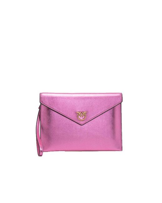 Pinko Pink Laminated Flat Bag