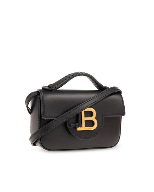 Balmain Black B Buzz Logo-plaque Foldover Top Mini Tote Bag