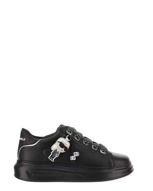 Karl Lagerfeld Black K/ikonic Kapri Lace-up Sneakers