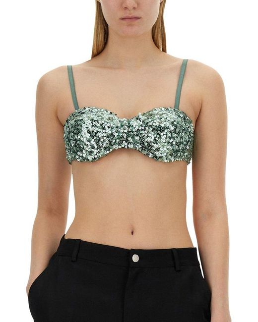 Moschino Black Jeans Sequined Cropped Top