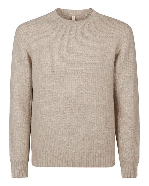 sunflower Brown Long Sleeved Crewneck Knitted Sweater for men