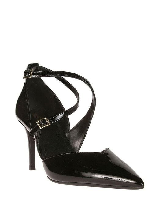 Michael Kors Black Pointed Toe Strappy Pumps