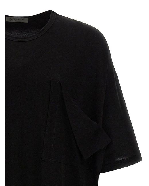 Yohji Yamamoto Black Raw Pocket T-Shirt for men