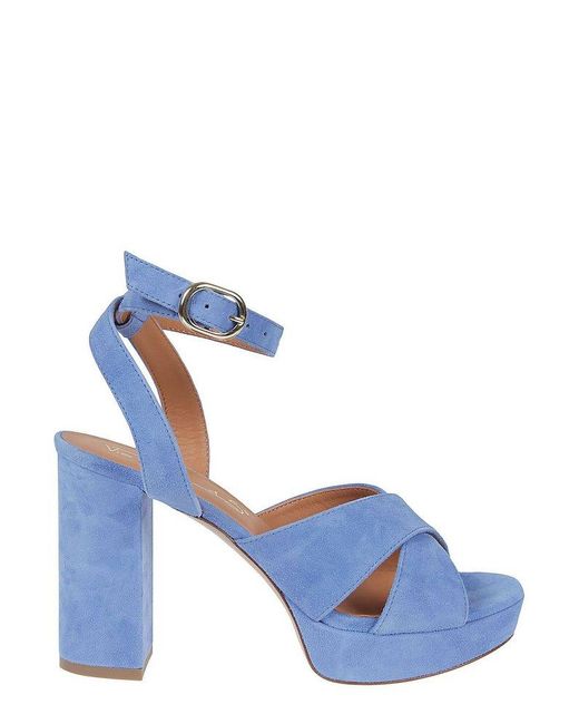 Via Roma 15 Blue High-heeled Sandals