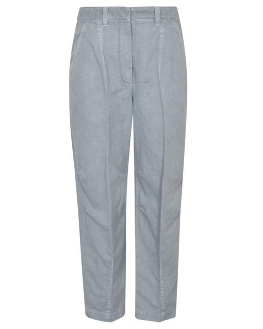 Brunello Cucinelli Gray Mid-rise Straight-leg Denim Jeans