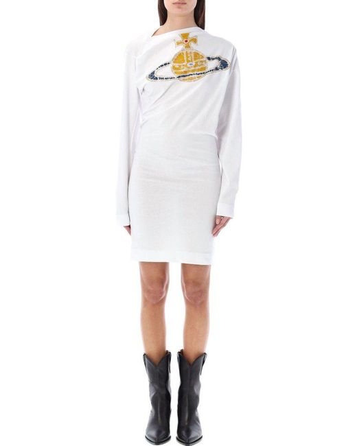 Vivienne Westwood White Time Machine Hebo Mini Dress