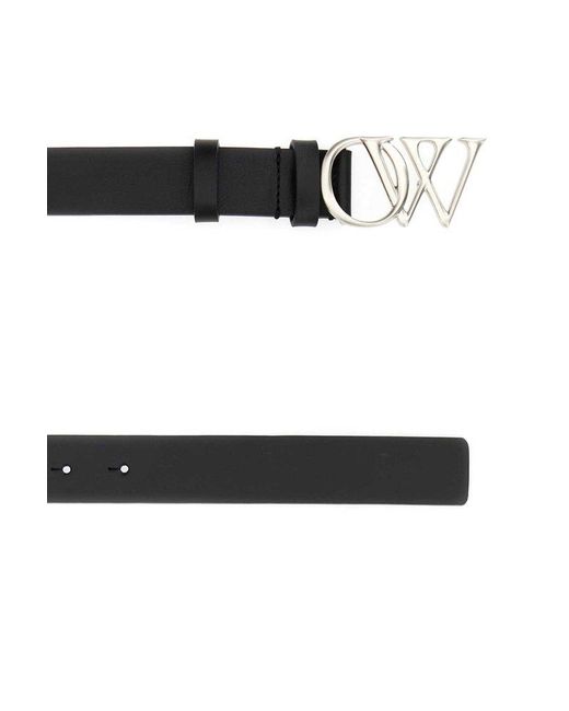 Off-White c/o Virgil Abloh Logo Leather Belt in Black