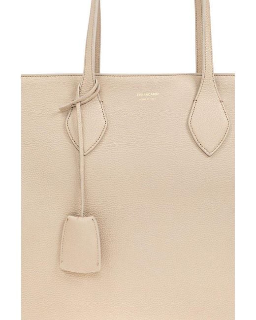 Ferragamo Natural Large Top Handle Bag