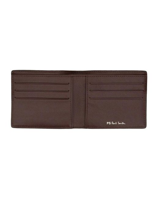 PS by Paul Smith Black Zebra Printed Bifold Wallet for men