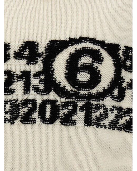 MM6 by Maison Martin Margiela Natural Numeric Signature Sweater, Cardigans for men