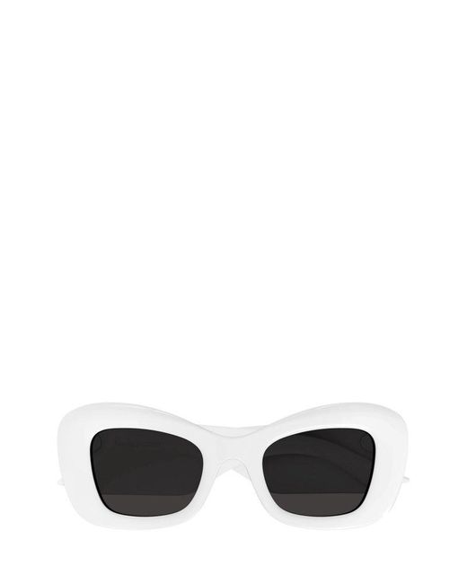 Alexander McQueen White Cat-eye Frame Sunglasses
