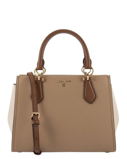 Michael Kors Brown Marilyn Saffiano Leather Medium Handbag