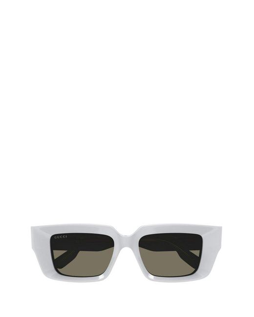 Gucci Gray Rectangular Frame Sunglasses