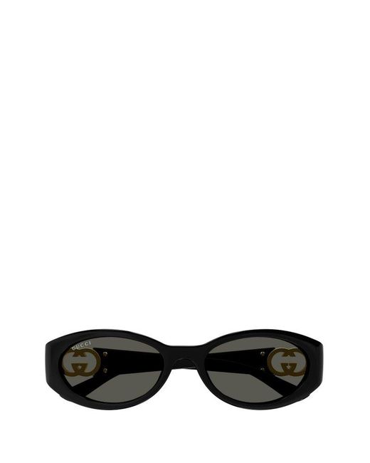 Gucci Black Oval Frame Sunglasses