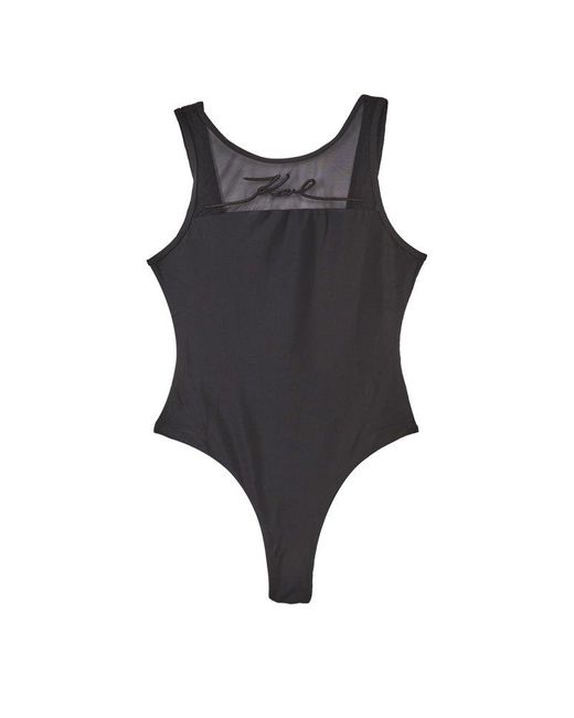 Karl Lagerfeld Black K/Signature Swimsuit