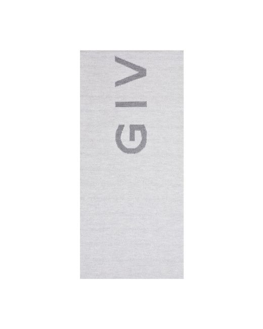 Givenchy White Logo Detailed Scarf