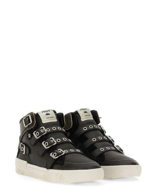 Ash Black Moonlight Buckled High-Top Sneakers