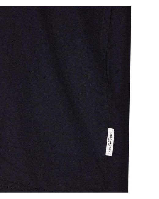 Paolo Pecora Black Short Sleeved Crewneck T-shirt for men