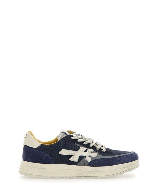 Premiata Blue Nous Mesh-Panelled Lace-Up Sneakers for men