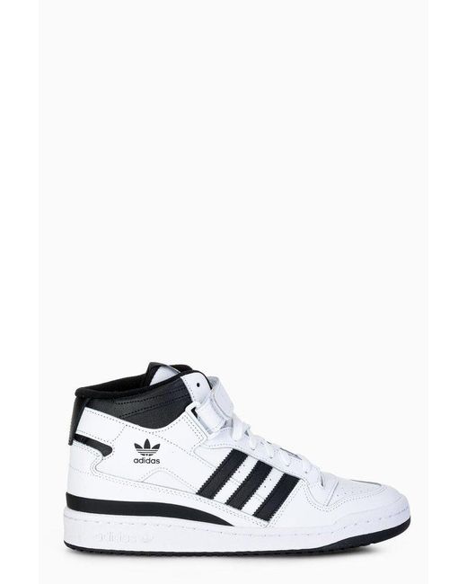 adidas Originals Leather Forum Mid Sneakers in White | Lyst