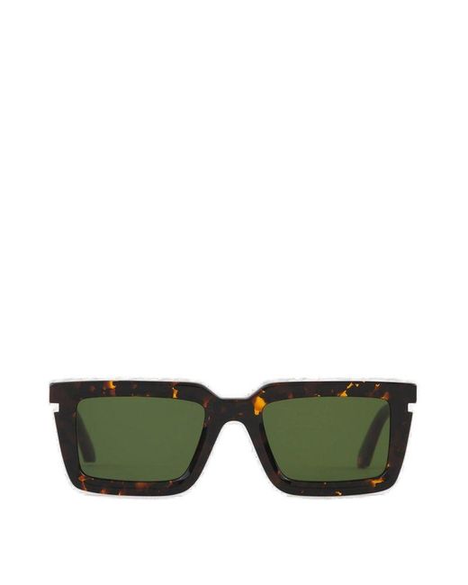 Off-White c/o Virgil Abloh Green Rectangular Frame Sunglasses for men