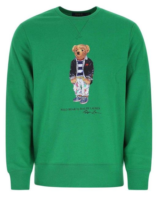 Polo Ralph Lauren Cotton Polo Bear Motif Sweater in Green for Men - Lyst