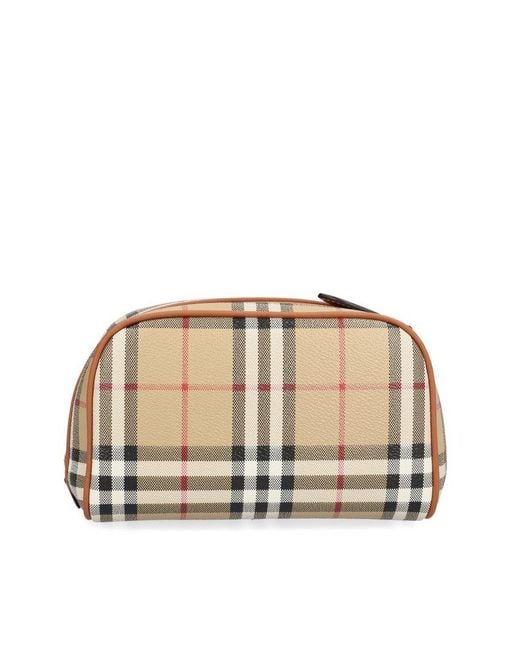 Burberry Natural Small Check Travel Pouch