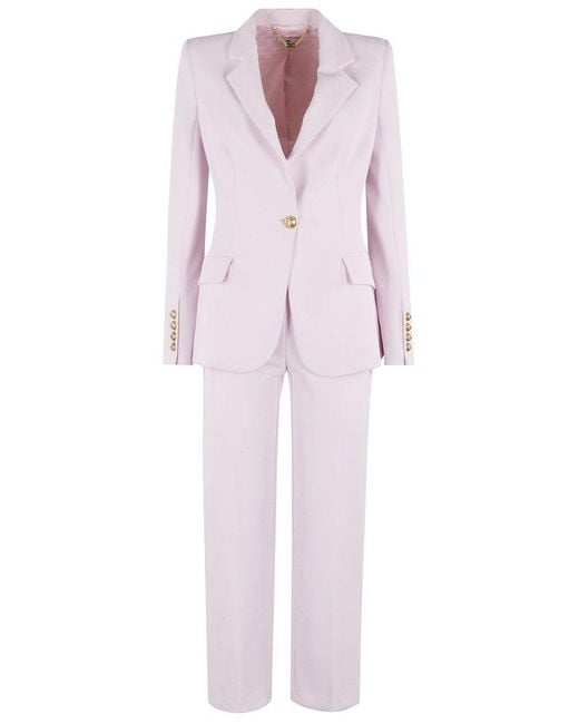 Elisabetta Franchi Pink Single-Breasted Suit