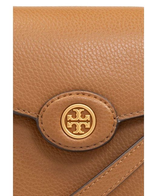 Tory Burch Brown 'robinson' Phone Pouch With Strap,