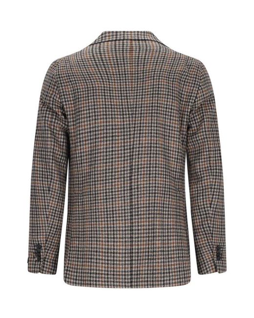 Tagliatore Black Checkered Blazer Jacket for men