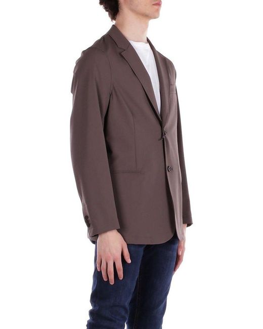 Emporio Armani Brown Travel Essentials Single-Breasted Blazer for men