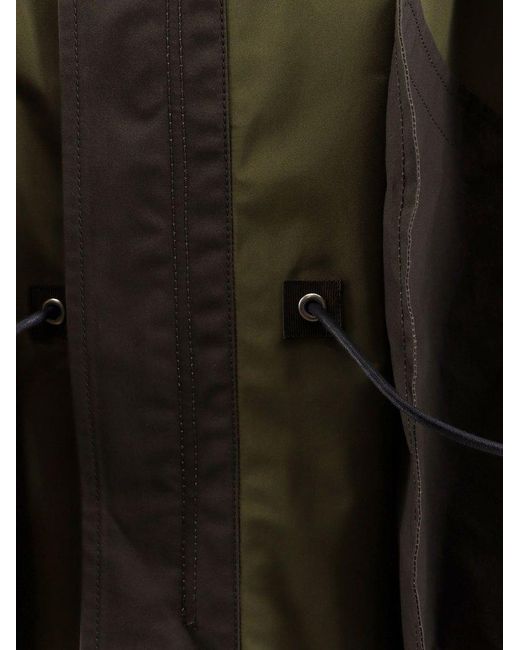 Sacai Green Two-toned Sleeveless Oversized Jacket