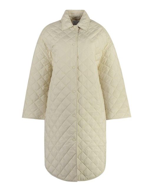 Totême  Natural Padded Diamond-quilted Cocoon Coat