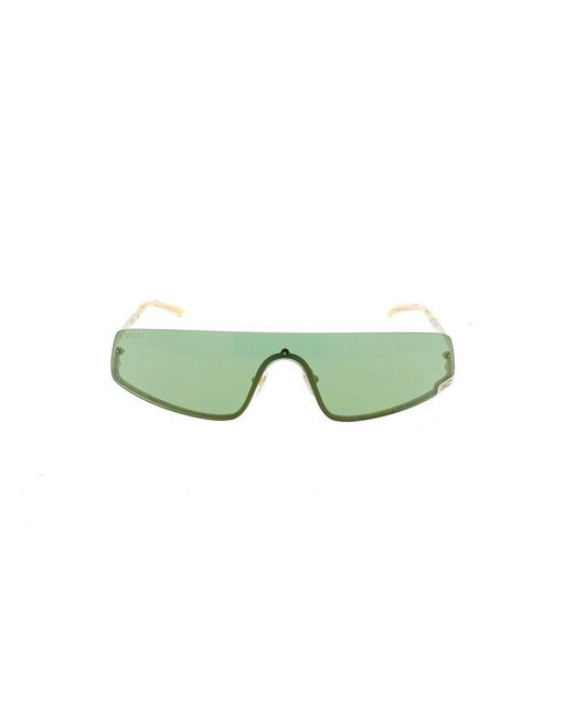 Gucci Green Mask-shaped Frame Sunglasses