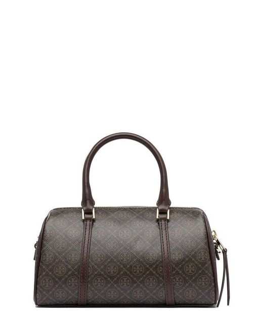 Tory Burch Brown T Monogram Petite Barrel Bag