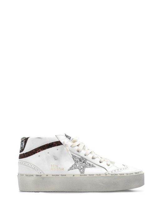 Golden Goose Deluxe Brand White Mid-star High-top Lace-up Sneakers