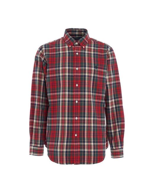 Polo Ralph Lauren Red Checked-Oxford Cotton Shirt for men