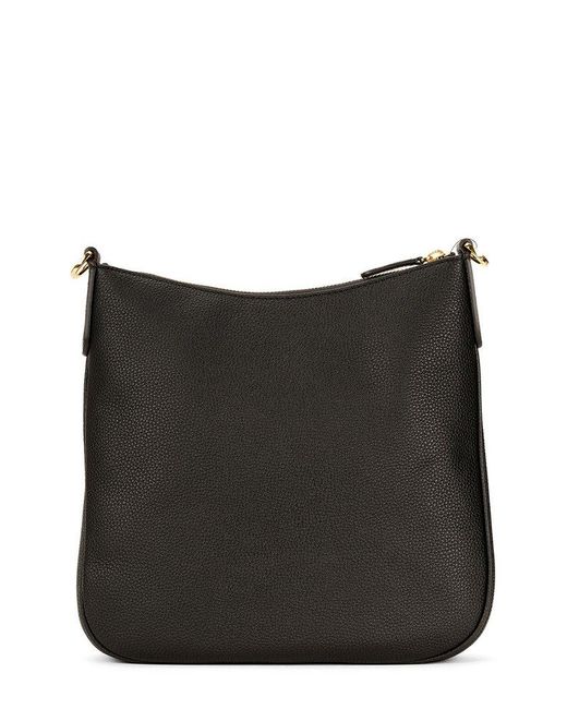 Ralph Lauren Black Large Cameryn Logo Patch Crossbody Bag