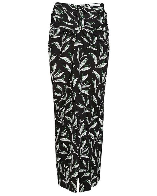 Rabanne Black All-over Printed Ruched Skirt