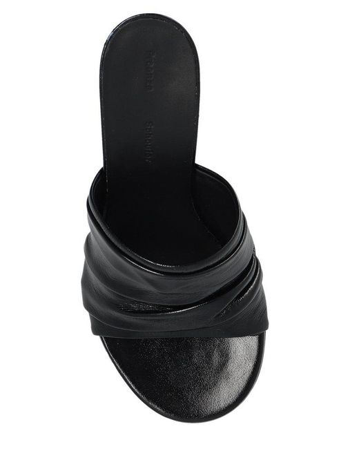 Proenza Schouler Black Gathered Cone Slip-on Mules