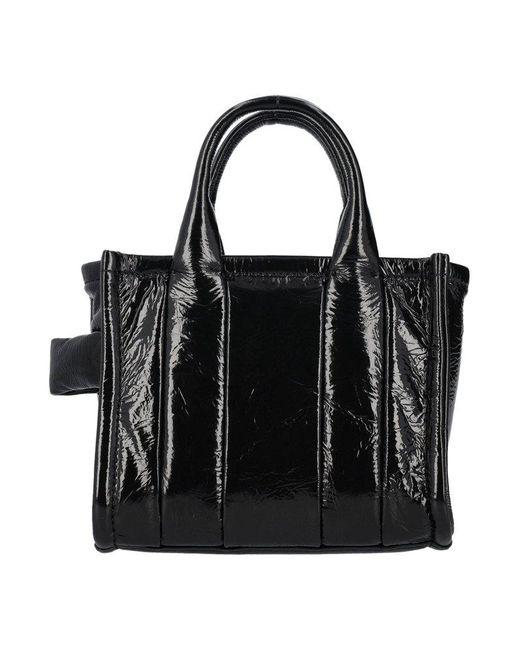 Marc Jacobs Black Shiny Crinkle Mini Tote Bag