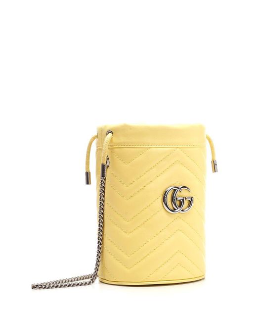 Gucci Mini Borsa "GG Marmont" in Yellow | Lyst