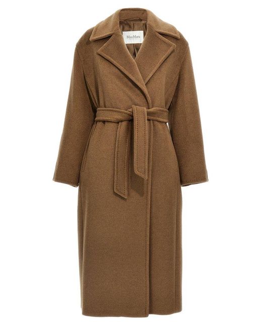 Max Mara Natural Fragore Belted Wrap Coat