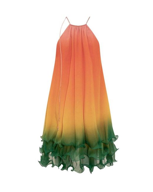 Casablancabrand Yellow Rainbow Gradient Cocktail Dress